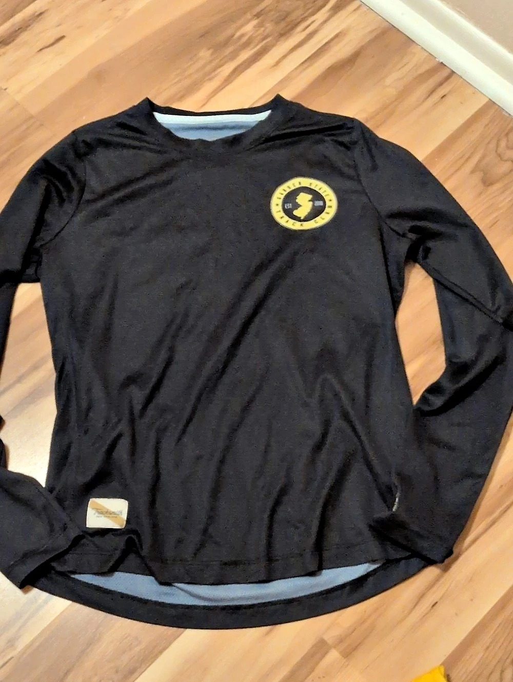 Tracksmith Garden State Track Club Long Sleeve Running Shirt Black Small
